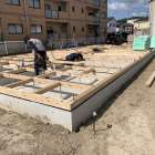 土台敷き神戸市西区で、新築工事始めました。